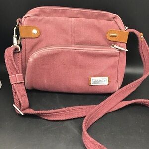 Travelon Maroon Crossbody Bag with Tan Accents